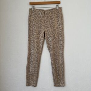 Mother High Waisted Seamless Looker Ankle Faux Suede Leopard Print Pants Size 32